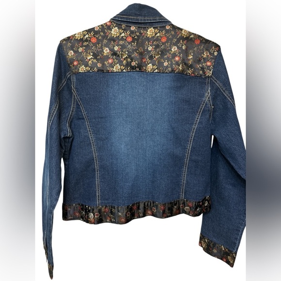 Jypsy Jeans Denim Jacket with Floral Accents - Picture 2 of 8